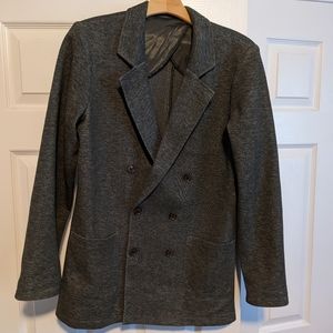 John Henric Green Knitted Double Breasted Blazer Sz M